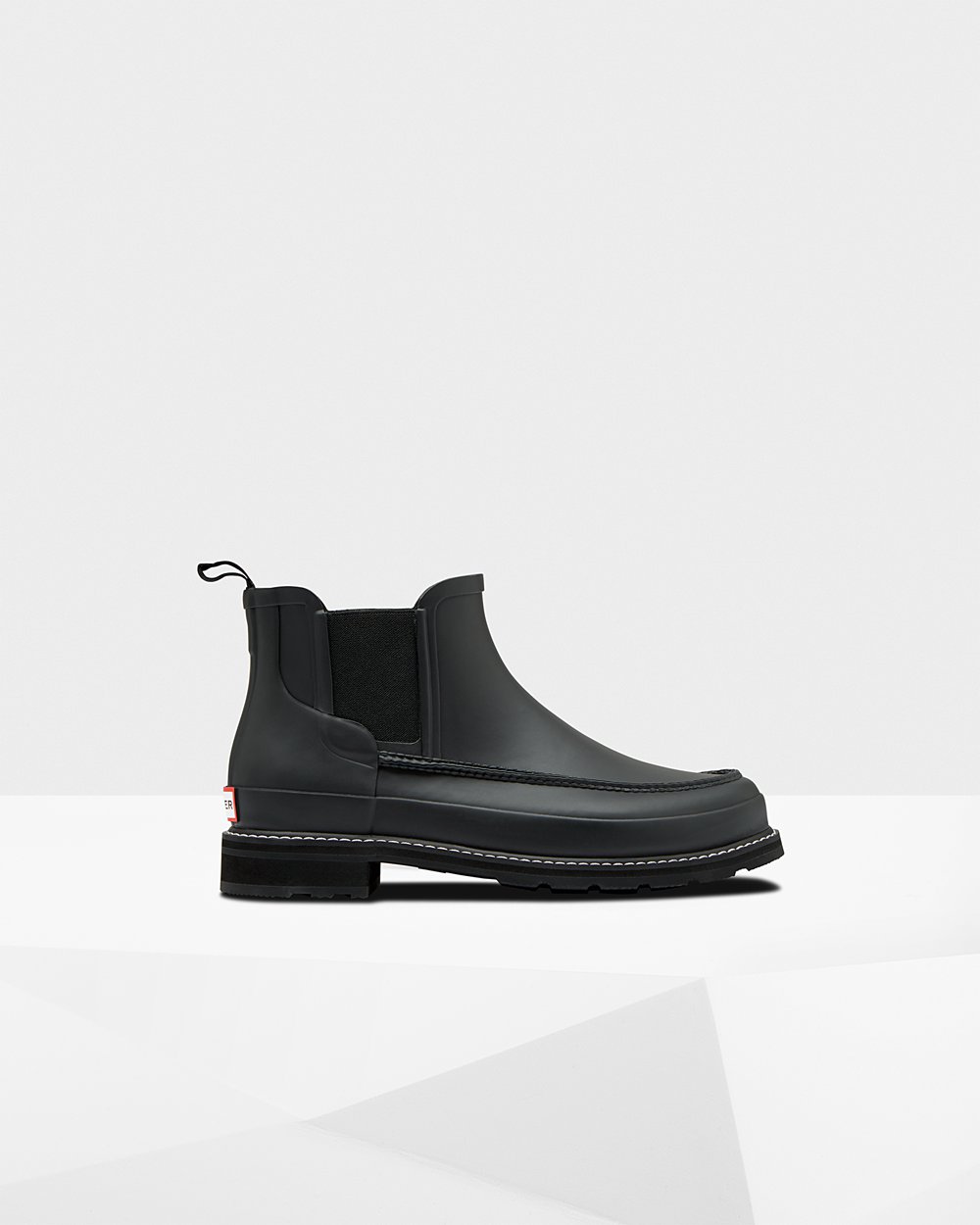 Hunter Refined Moc Toe Chelsea Boots - Sale Mens Black - RKNDFC351